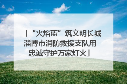 “火焰蓝”筑文明长城 淄博市消防救援支队用忠诚守护万家灯火