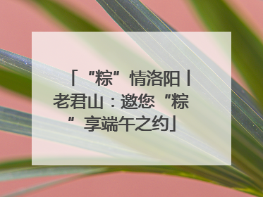 “粽”情洛阳丨老君山：邀您“粽”享端午之约
