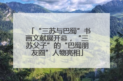 “三苏与巴蜀”书画文献展开幕，“三苏父子”的“巴蜀朋友圈”人物亮相