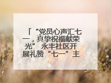 “党员心声汇七一，真挚祝福献荣光” 永丰社区开展礼赞“七一”主题党日活动