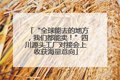 “全球能去的地方，我们都能卖！”四川源头工厂对接会上收获海量意向