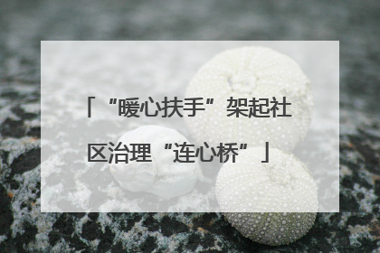 “暖心扶手”架起社区治理“连心桥”