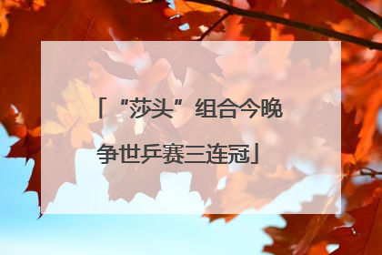 “莎头”组合今晚争世乒赛三连冠