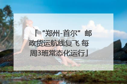 “郑州-首尔”邮政货运航线复飞 每周3班常态化运行