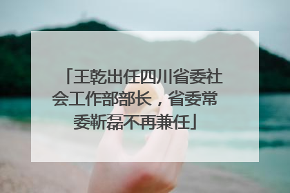 王乾出任四川省委社会工作部部长，省委常委靳磊不再兼任