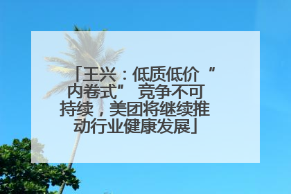 王兴：低质低价“内卷式” 竞争不可持续，美团将继续推动行业健康发展