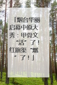 烟台华丽启幕中原大秀：甲骨文“活”了！红旗渠“燃”了！