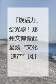焕活力、绽光彩！郑州文博掀起最炫“文化遗产”风