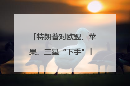 特朗普对欧盟、苹果、三星“下手”