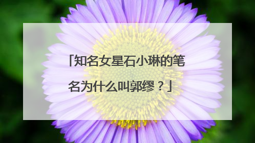 知名女星石小琳的笔名为什么叫郭缪？
