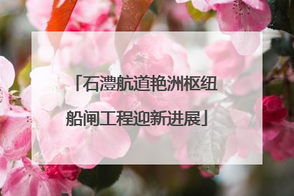 石澧航道艳洲枢纽船闸工程迎新进展