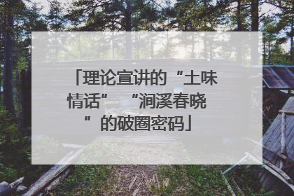 理论宣讲的“土味情话” “涧溪春晓”的破圈密码