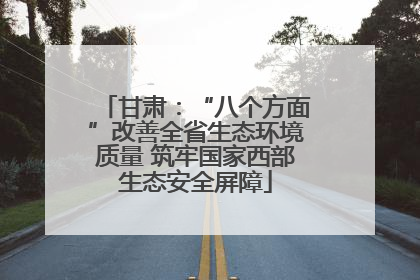 甘肃：“八个方面”改善全省生态环境质量 筑牢国家西部生态安全屏障