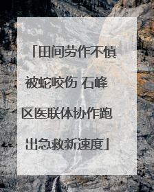田间劳作不慎被蛇咬伤 石峰区医联体协作跑出急救新速度