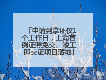 申请到拿证仅1个工作日，上海首例证照免交、竣工即交证项目落地