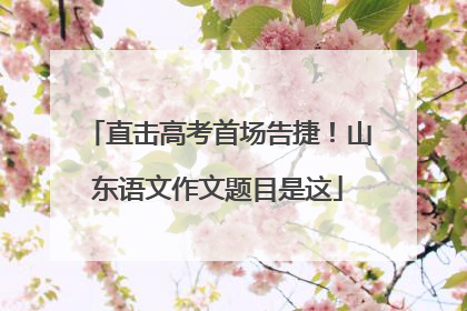 直击高考首场告捷！山东语文作文题目是这