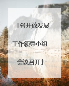 省开放发展工作领导小组会议召开