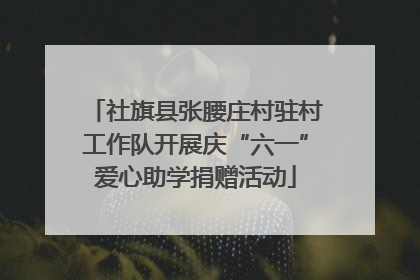 社旗县张腰庄村驻村工作队开展庆“六一”爱心助学捐赠活动
