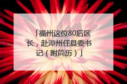 福州这位80后区长，赴漳州任县委书记（附简历）