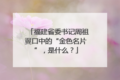 福建省委书记周祖翼口中的“金色名片”，是什么？