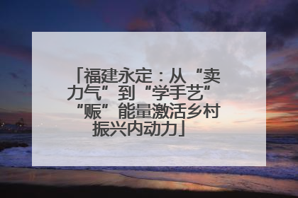 福建永定：从“卖力气”到“学手艺”“赈”能量激活乡村振兴内动力