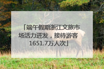 端午假期浙江文旅市场活力迸发，接待游客1651.7万人次