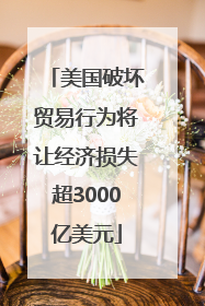 美国破坏贸易行为将让经济损失超3000亿美元
