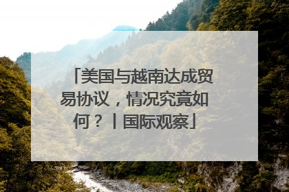 美国与越南达成贸易协议，情况究竟如何？丨国际观察