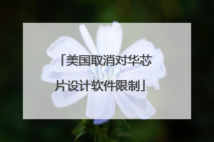 美国取消对华芯片设计软件限制