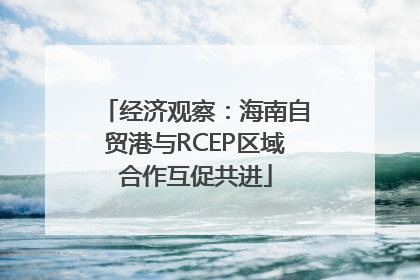 经济观察：海南自贸港与RCEP区域合作互促共进