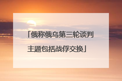 俄称俄乌第三轮谈判主题包括战俘交换