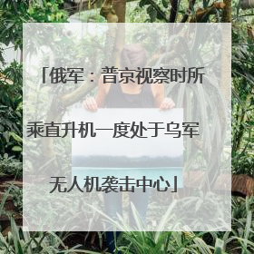 俄军：普京视察时所乘直升机一度处于乌军无人机袭击中心
