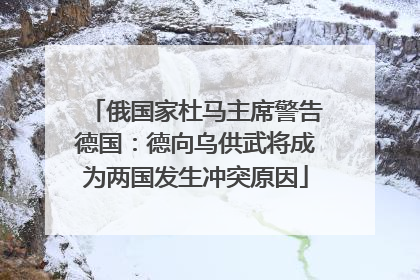 俄国家杜马主席警告德国：德向乌供武将成为两国发生冲突原因