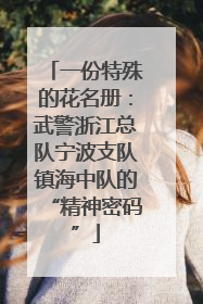 一份特殊的花名册：武警浙江总队宁波支队镇海中队的“精神密码”