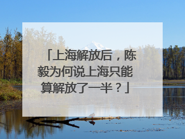 上海解放后，陈毅为何说上海只能算解放了一半？