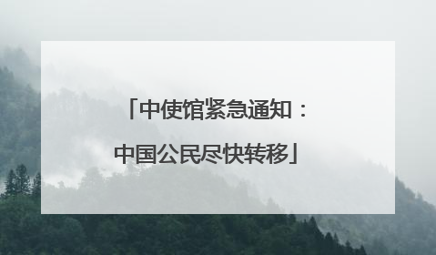 中使馆紧急通知：中国公民尽快转移