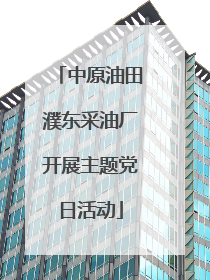 中原油田濮东采油厂开展主题党日活动