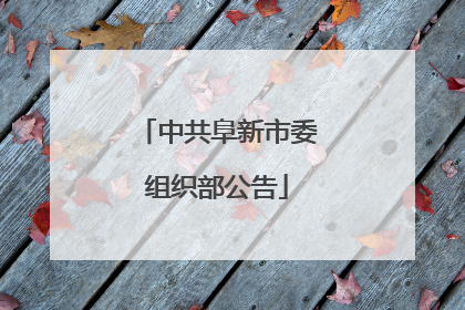 中共阜新市委组织部公告