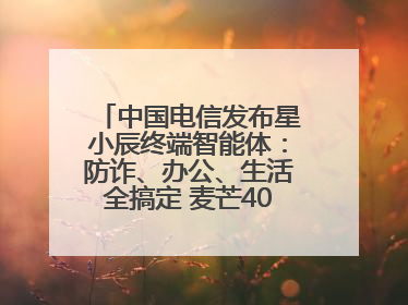 中国电信发布星小辰终端智能体：防诈、办公、生活全搞定 麦芒40首发搭载！
