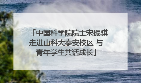 中国科学院院士宋振骐走进山科大泰安校区 与青年学生共话成长