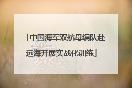 中国海军双航母编队赴远海开展实战化训练