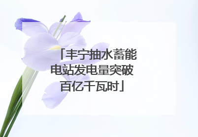 丰宁抽水蓄能电站发电量突破百亿千瓦时