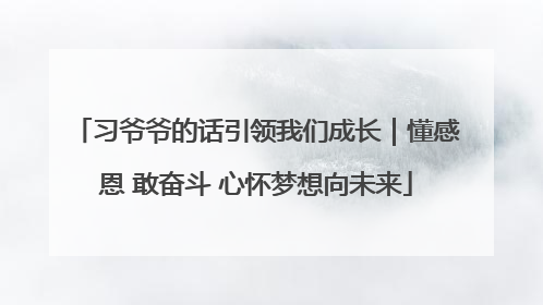 习爷爷的话引领我们成长｜懂感恩 敢奋斗 心怀梦想向未来