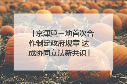 京津冀三地首次合作制定政府规章 达成协同立法新共识