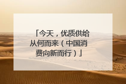 今天，优质供给从何而来（中国消费向新而行）