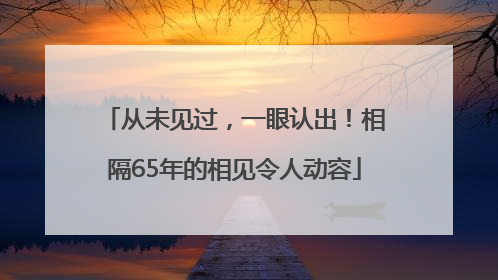 从未见过，一眼认出！相隔65年的相见令人动容