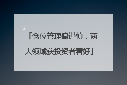 仓位管理偏谨慎，两大领域获投资者看好