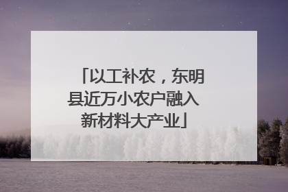 以工补农，东明县近万小农户融入新材料大产业