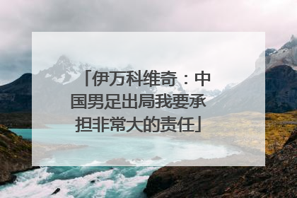 伊万科维奇：中国男足出局我要承担非常大的责任