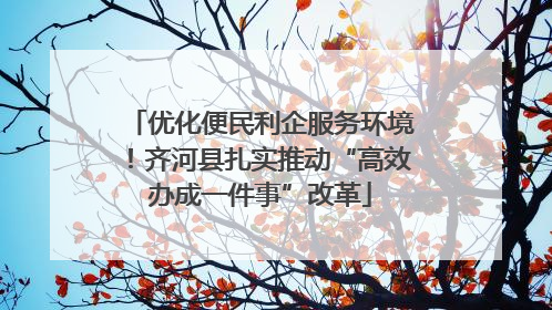 优化便民利企服务环境！齐河县扎实推动“高效办成一件事”改革